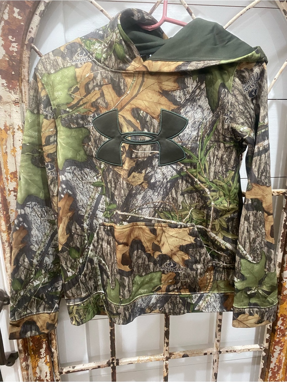 Under Armour Kids' Large Loose Camo Hoodie Green/Brown